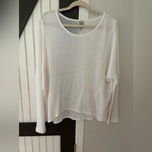 White Mesh Long Sleeve Top XCVI Medium